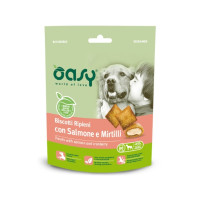 Лакомство Oasy Dog Treats для взрослых собак, лосось и черника, 80 г Лакомство Oasy Dog Treats для взрослых собак, лосось и черника, 80 г