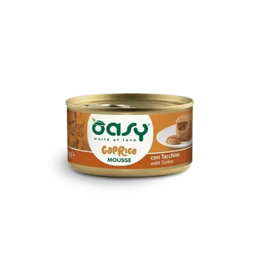 Влажный корм Oasy Cat Wet Caprice для взрослых кошек, мусс с индейкой, 85 г