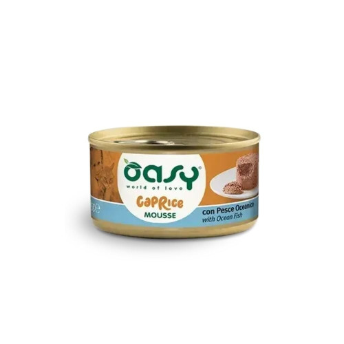 Влажный корм Oasy Cat Wet Caprice для взрослых кошек, мусс с океанической рыбой, 85 г