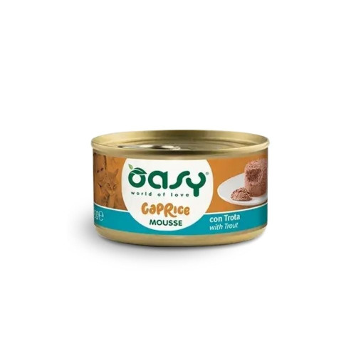 Влажный корм Oasy Cat Wet Caprice для взрослых кошек, мусс с форелью, 85 г