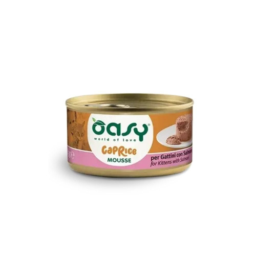 Влажный корм Oasy Cat Wet Caprice Kitten для котят, мусс с лососем, 85 г Влажный корм Oasy Cat Wet Caprice Kitten для котят, мусс с лососем, 85 г