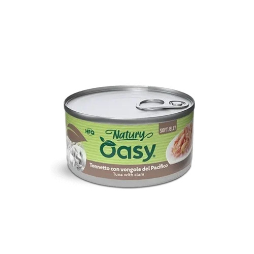 Вологий корм Oasy Cat Wet Natury для дорослих котів, тунець з молюском, 85 г