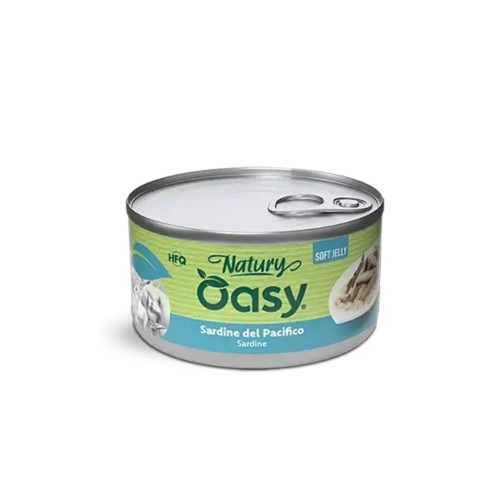 Вологий корм Oasy Cat Wet Natury для дорослих котів, середземноморська сардинела, 85 г