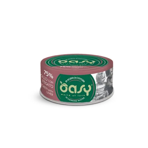 Влажный корм Oasy Cat Wet More Love для взрослых кошек, курица с печенью, 70 г
