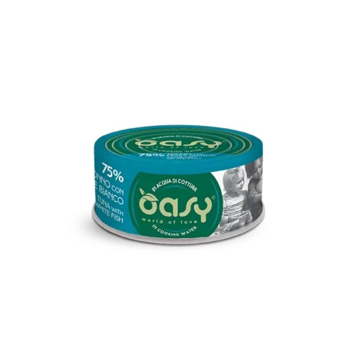 Влажный корм Oasy Cat Wet More Love для взрослых кошек, тунец с белой рыбой, 70 г