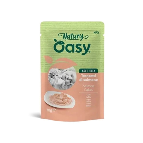 Вологий корм Oasy Cat Wet Natury для дорослих котів, лосось, 70 г