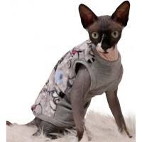 Майка Style Pets Angry Birds для кошек, цвет серый, размер XL- Майка Style Pets Angry Birds для кошек, цвет серый, размер XL-