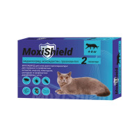 Капли на холку MoxiShield противопаразитарные, для кошек весом 4-8 кг, 0.8 мл, 2 пипетки Капли на холку MoxiShield противопаразитарные, для кошек весом 4-8 кг, 0.8 мл, 2 пипетки