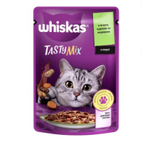 Вологий корм Whiskas Tasty Mix для котів, ягням з куркою та морквою, 85 г Вологий корм Whiskas Tasty Mix для котів, ягням з куркою та морквою, 85 г