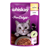 Влажный корм Whiskas Pure Delight для кошек, курица в желе, 85 г Влажный корм Whiskas Pure Delight для кошек, курица в желе, 85 г