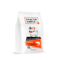 Сухий корм Practik Simple для дорослих собак, з рибою, 10 кг Сухий корм Practik Simple для дорослих собак, з рибою, 10 кг