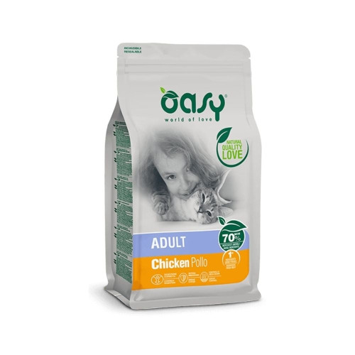 Сухий корм Oasy Cat Lifestage Adult для дорослих котів, курка, 0.3 кг