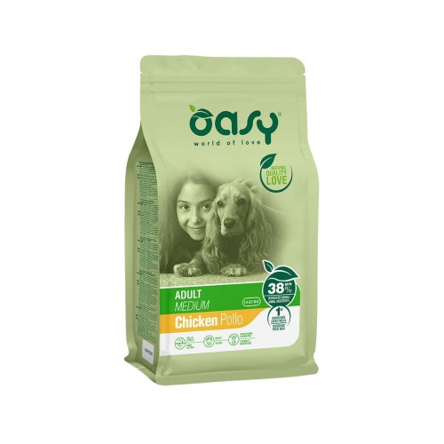 Сухий корм Oasy Dog Lifestage Adult Medium для дорослих собак середніх порід, курка, 3 кг