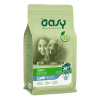 Сухой корм Oasy Dog Lifestage Adult Medium для взрослых собак средних пород, ягненок, 12 кг