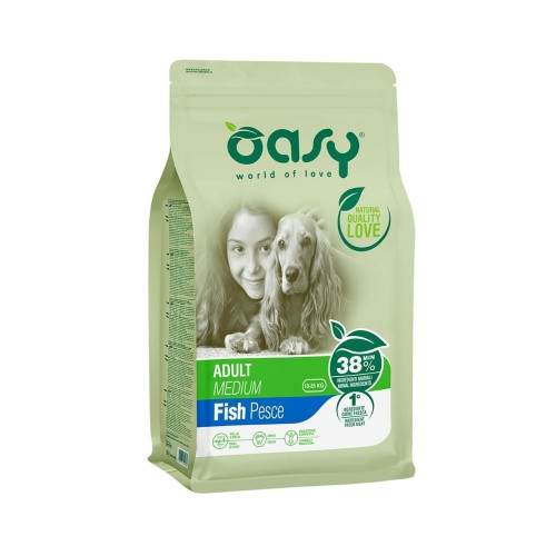 Сухий корм Oasy Dog Lifestage Adult Medium для дорослих собак середніх порід, риба, 3 кг