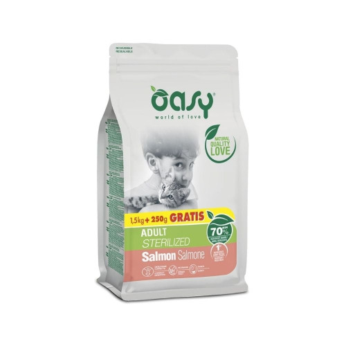 Сухий корм Oasy Cat Lifestage Sterilized для стерилізованих котів, лосось, 1.75 кг