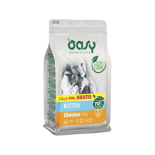 Сухой корм Oasy Cat Lifestage Kitten для котят, курица, 1.75 кг