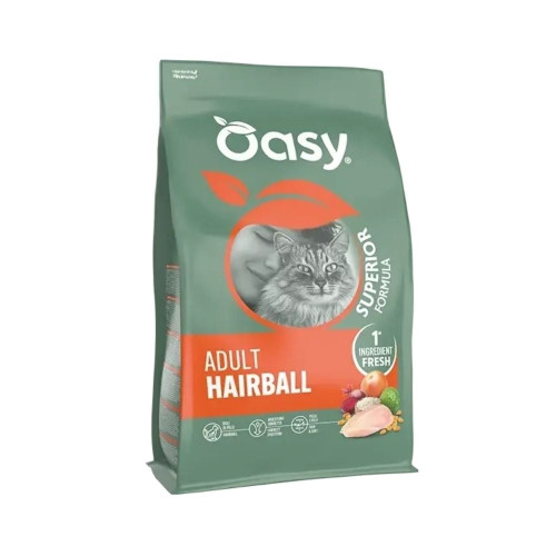 Сухой корм Oasy Dry Cat Superior Hairball для кошек, для вывода шерсти, курица, 0.3 кг