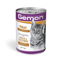 Вологий корм Gemon Cat Wet Adult для дорослих котів, курка з індичкою, 415 г