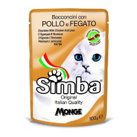 Влажный корм Monge Simba Cat Wet для кошек, с курицей и печенью, 100 г Влажный корм Monge Simba Cat Wet для кошек, с курицей и печенью, 100 г