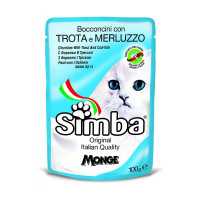 Влажный корм Monge Simba Cat Wet для кошек, с форелью и треской, 100 г Влажный корм Monge Simba Cat Wet для кошек, с форелью и треской, 100 г