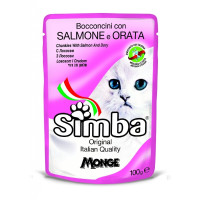 Влажный корм Monge Simba Cat Wet для кошек, с лососем и доре, 100 г Влажный корм Monge Simba Cat Wet для кошек, с лососем и доре, 100 г