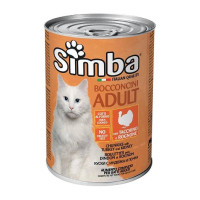 Консервы Monge Simba Cat Wet мясные кусочки для взрослых кошек, индейка, 415 г Консервы Monge Simba Cat Wet мясные кусочки для взрослых кошек, индейка, 415 г
