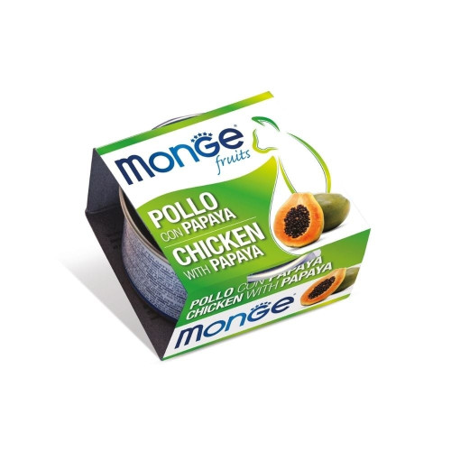 Вологий корм Monge Cat Wet Adult для дорослих котів, курка та папая, 80 г Вологий корм Monge Cat Wet Adult для дорослих котів, курка та папая, 80 г