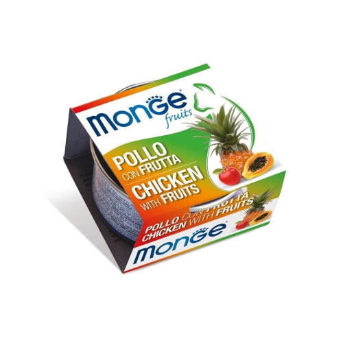 Вологий корм Monge Cat Wet Adult для дорослих котів, курка з фруктами, 80 г Вологий корм Monge Cat Wet Adult для дорослих котів, курка з фруктами, 80 г