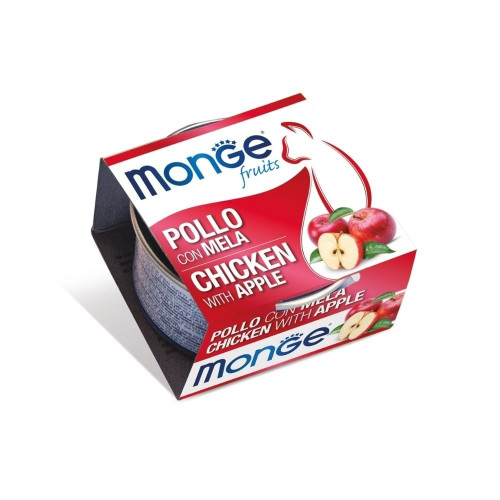 Вологий корм Monge Cat Wet Adult для дорослих котів, курка з яблуком, 80 г Вологий корм Monge Cat Wet Adult для дорослих котів, курка з яблуком, 80 г