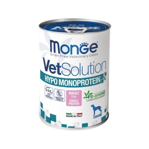 Вологий дієтичний корм Monge VetSolution Hypo, для дорослих собак, свинина, 400 г