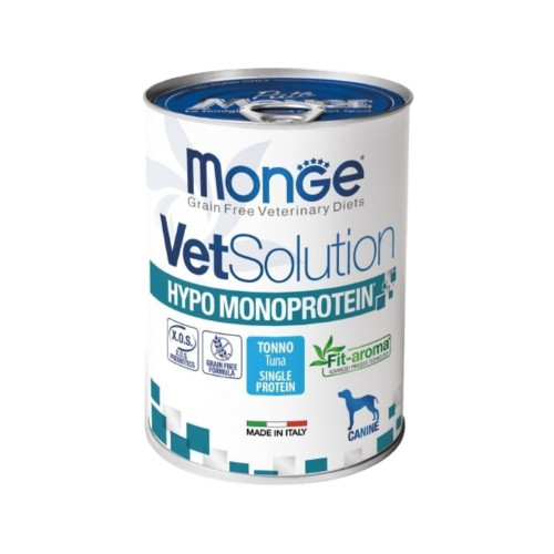 Вологий дієтичний корм Monge VetSolution Hypo, для дорослих собак, тунець, 400 г