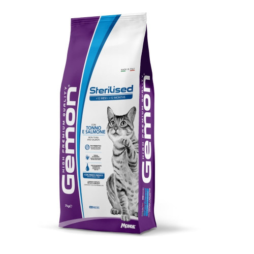 Сухий корм Gemon Cat Sterilised для дорослих стерилізованих кішок,тунeць з лососем, 7 кг