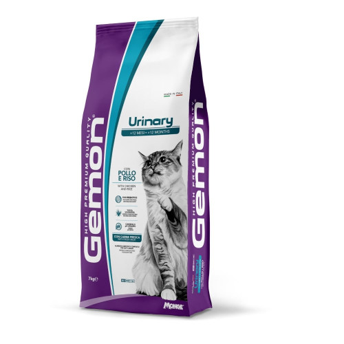Сухой корм Gemon Cat Urinary поддержка мочевыделительной системы для взрослых кошек, курица с рисом, 7 кг
