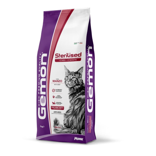 Сухий корм Gemon Cat Sterilised для дорослих стерилізованих кішок, з яловичиною, 7 кг