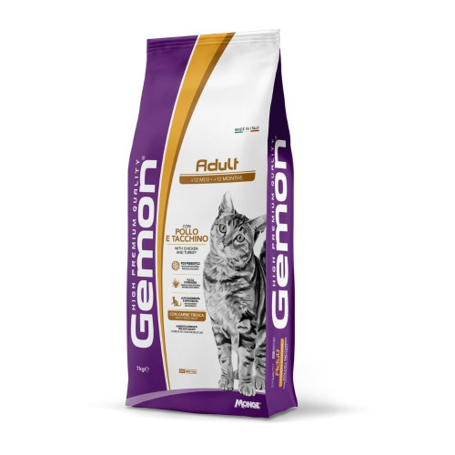 Сухий корм Gemon Cat Adult Complete для дорослих котів, курка з індичкою, 7 кг Сухий корм Gemon Cat Adult Complete для дорослих котів, курка з індичкою, 7 кг