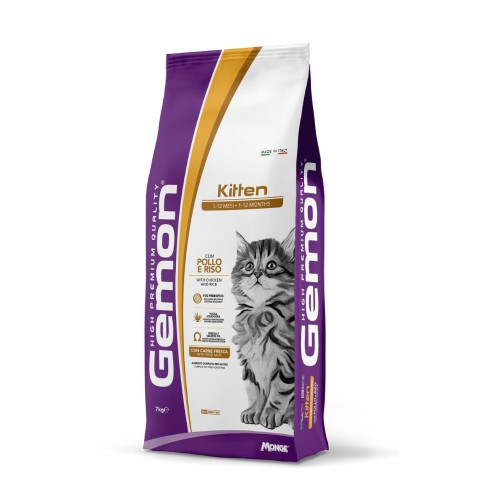 Сухий корм Gemon Cat Kitten для кошенят, курка з рисом, 7 кг Сухий корм Gemon Cat Kitten для кошенят, курка з рисом, 7 кг