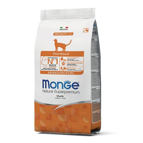 Сухий корм Monge Cat Sterilised для стерилізованих котів, з качкою, 5 кг