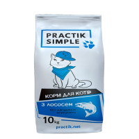 Сухой корм Practik Simple для взрослых кошек, с лососем, 10 кг Сухой корм Practik Simple для взрослых кошек, с лососем, 10 кг