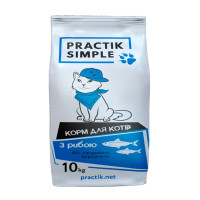 Сухой корм Practik Simple для взрослых кошек, с морской рыбой, 10 кг Сухой корм Practik Simple для взрослых кошек, с морской рыбой, 10 кг