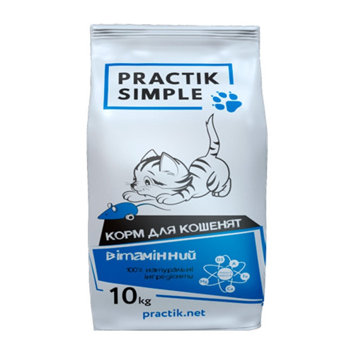 Сухой корм Practik Simple витаминный, для котят, 10 кг