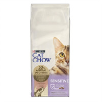 Сухой корм Purina Cat Chow Sensitive для взрослых кошек с чувствительной кожей и пищеварением, с лососем, 15 кг Сухой корм Purina Cat Chow Sensitive для взрослых кошек с чувствительной кожей и пищеварением, с лососем, 15 кг
