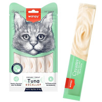 Лакомство Wanpy Creamy Lickable Treats Tuna&Scallop с тунцом, морским гребешком, витаминами и таурином, для кошек, 5×14 г Лакомство Wanpy Creamy Lickable Treats Tuna&Scallop с тунцом, морским гребешком, витаминами и таурином, для кошек, 5×14 г