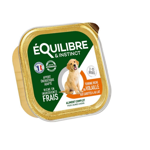 Консерви Equilibre&Instinct для цуценят, паштет з птицею, морквою і молоком, 150 г