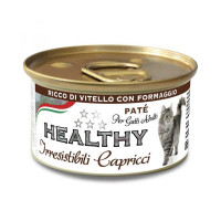 Консервы Healthy Irresistibili Capricci для требовательных кошек, паштет с телятиной и сыром, 85 г Консервы Healthy Irresistibili Capricci для требовательных кошек, паштет с телятиной и сыром, 85 г