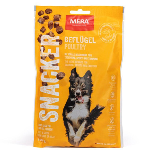 Ласощі Mera Snacker Geflugel для собак, м'які снеки з птицею, 200 г