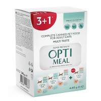 Набор влажного корма Optimeal №4 для взрослых кошек, разные вкусы, 3+1, 340 г Набор влажного корма Optimeal №4 для взрослых кошек, разные вкусы, 3+1, 340 г