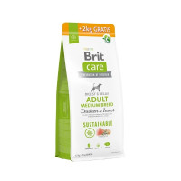 Сухой корм Brit Care Dog Sustainable Adult Medium Breed для взрослых собак средних пород, курица и насекомые, 12+2 кг Сухой корм Brit Care Dog Sustainable Adult Medium Breed для взрослых собак средних пород, курица и насекомые, 12+2 кг
