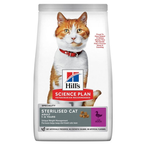 Сухий корм Hill's Science Plan Feline Adult Sterilised Cat Duck для стерилізованих кішок, з качкою, 1.5 кг