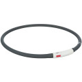 Нашийник Trixie USB Flash Light Ring, що світиться, для собак, силікон, розмір XS-XL, 10 мм/70 см, чорний/червоний